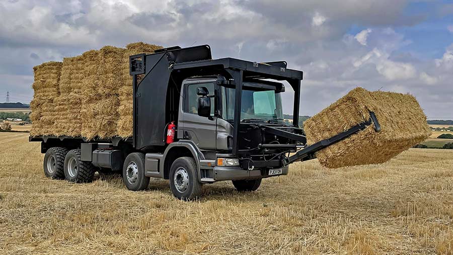 Eastern Counties Straw built a self-propelled 16-bale collector © James Andrews