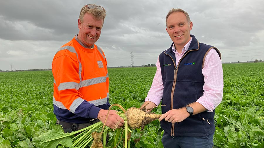 Nigel Harrison, Cambs grower, and British Sugar agricultural director Dan Green