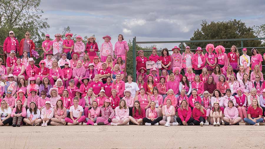 This year, the “Pink Ladies” celebrated 20 years of the tractor procession in aid of Cancer Research UK’s breast cancer appeal, and exceeding their whopping £1m fundraising target © Jonathan Slack
