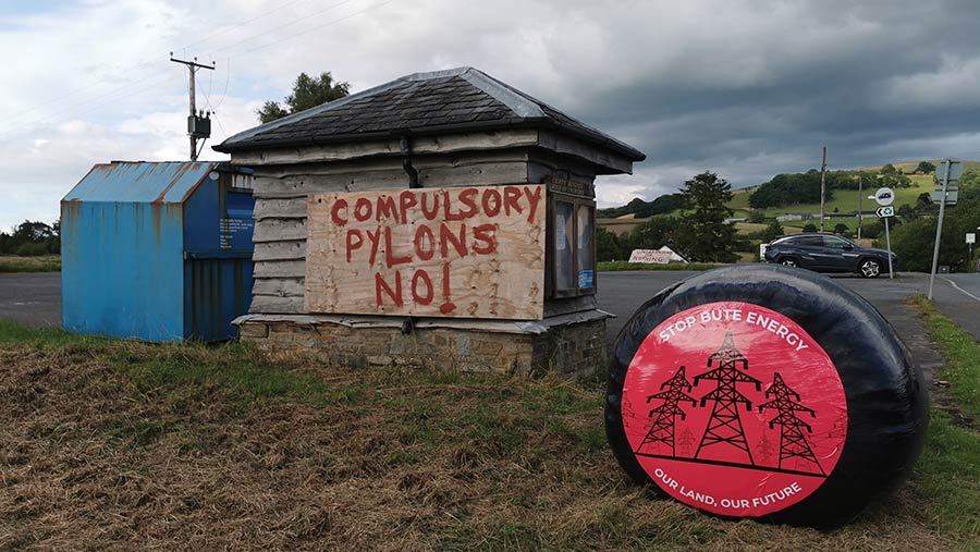 Bute Energy protest inn Welsh countryside