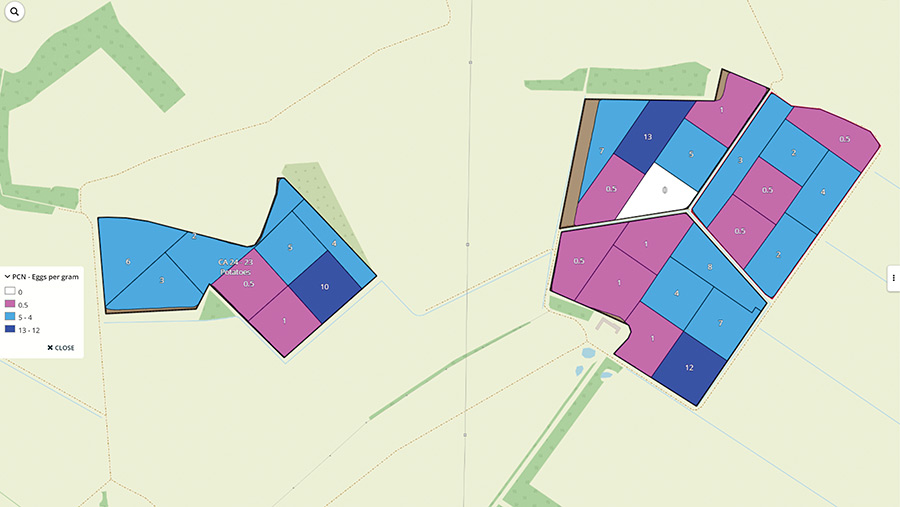 PCN eggs map