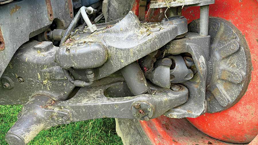 Axle on a tractor