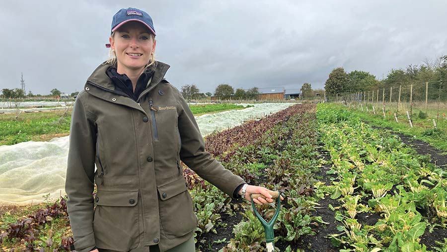 Kate Henderson in a field
