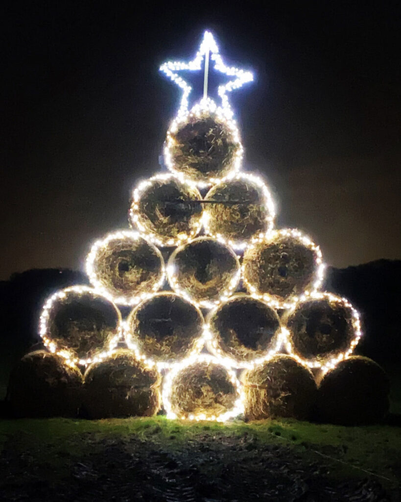 Christmas tree made from bales