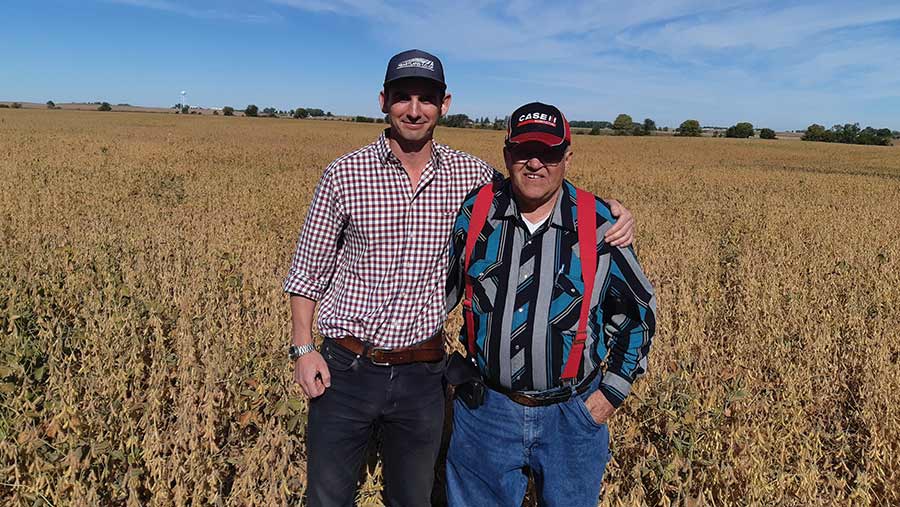 Ben Hunt visiting farmers