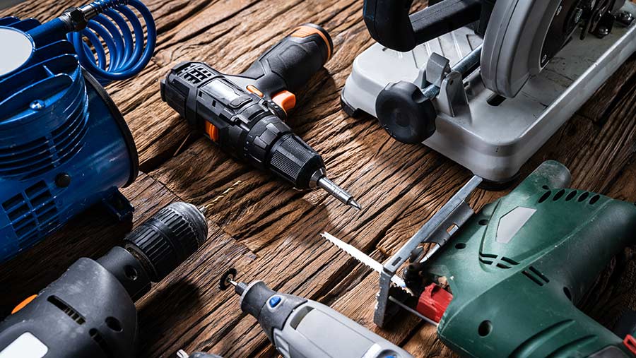 power tools on a table