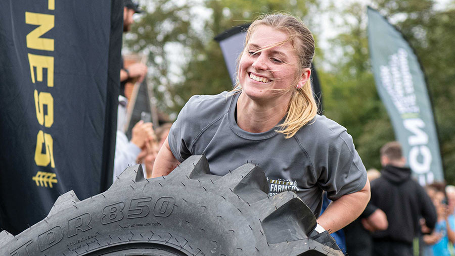 Becky Dack at Britain's Fittest Farmer