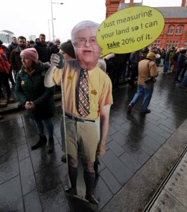 Farmer protest in Cardiff