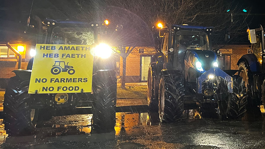 Farmers protesting at Carmarthen Market © Debbie James