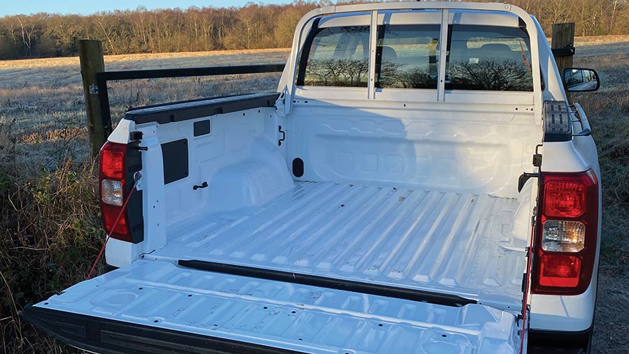 Load bed of a Ford Ranger XL pickup