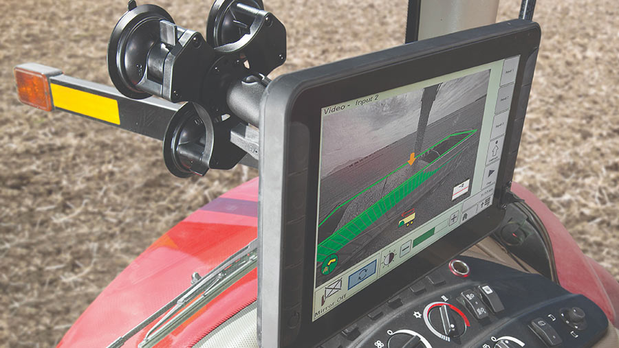 Tablet computer mounted to tractor window