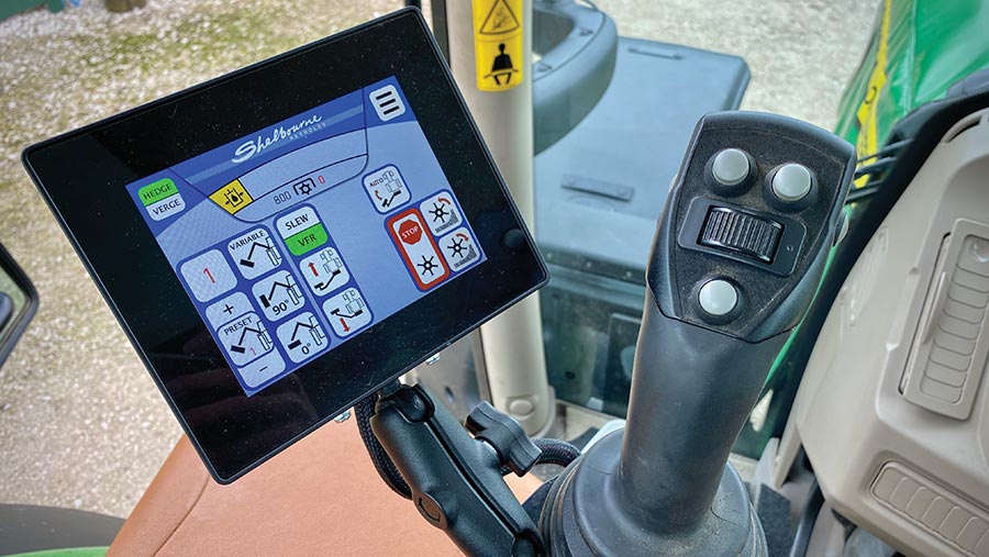 S-Touch Max controls on a Shelbourne Reynolds 8065 VFRT hedgetrimmer