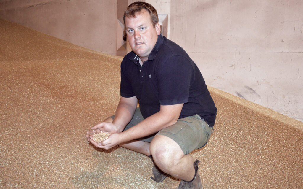 Henry Ruffle in grain store