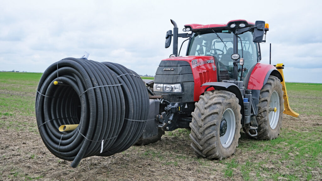 pipe holder on front of tractor