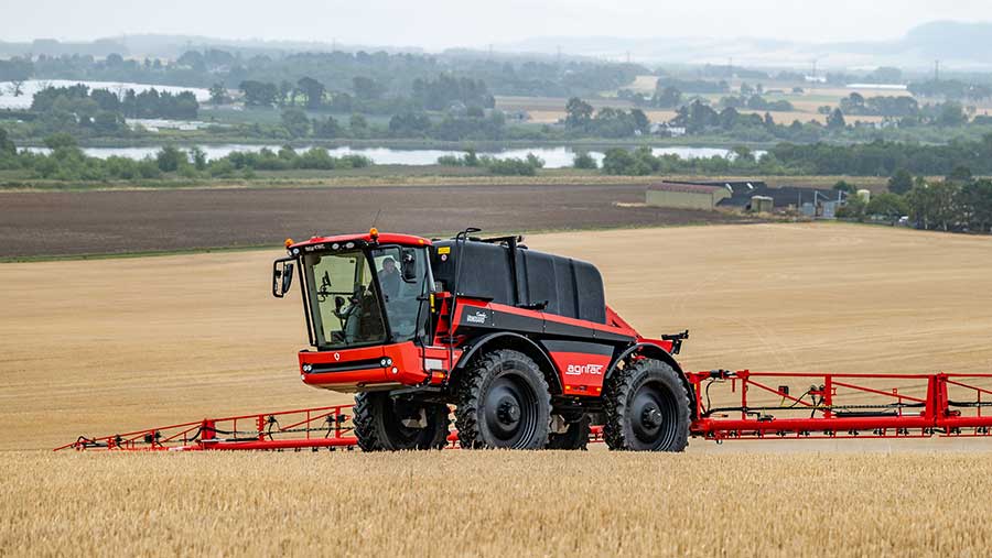 Vanguard machinery working in field