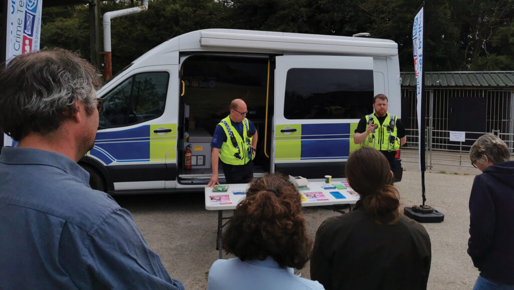 Farmers listening to policeman