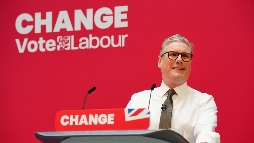 Labour Party leader Sir Keir Starmer speaks at the manifesto launch © John Super/Associated Press/Alamy Stock Photo