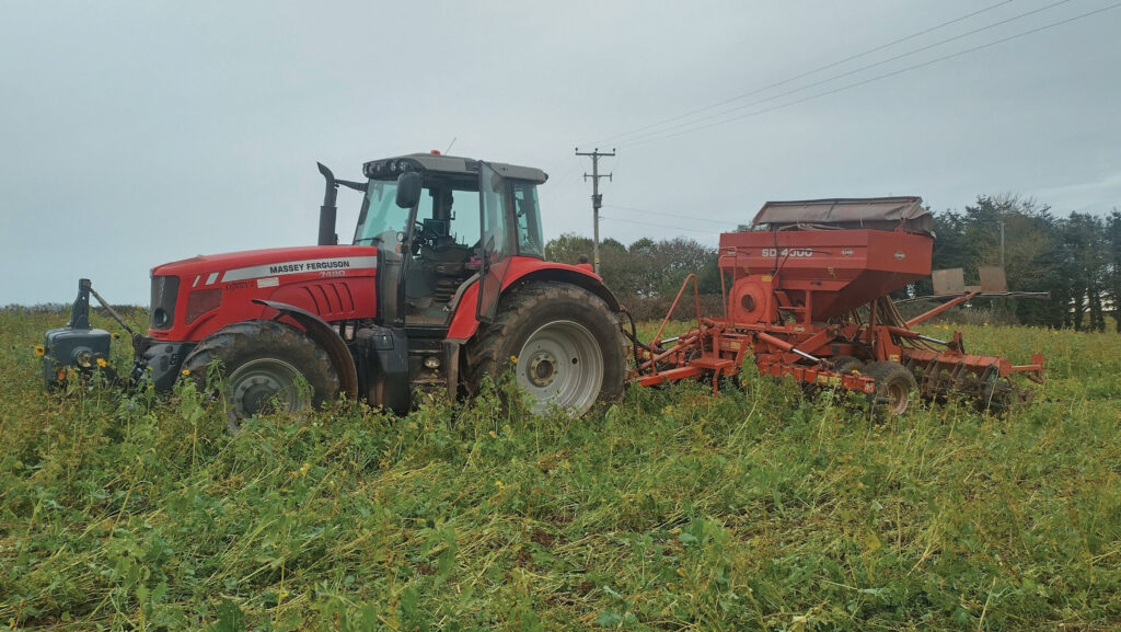 Tractor drilling