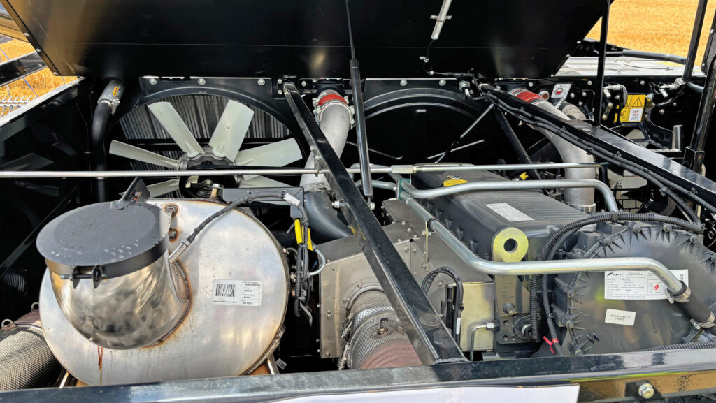 Engine bay of a New Holland CR11 combine