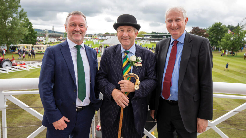 Left to right: Defra secretary Steve Reed, Charles Mills, Great Yorkshire Show director, and Daniel Zeichner, Defra farming minister © Yorkshire Agricultural Society