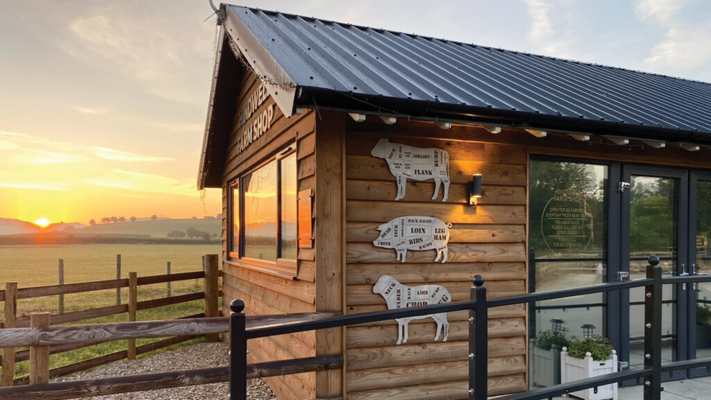 Exterior of wooden farm shop