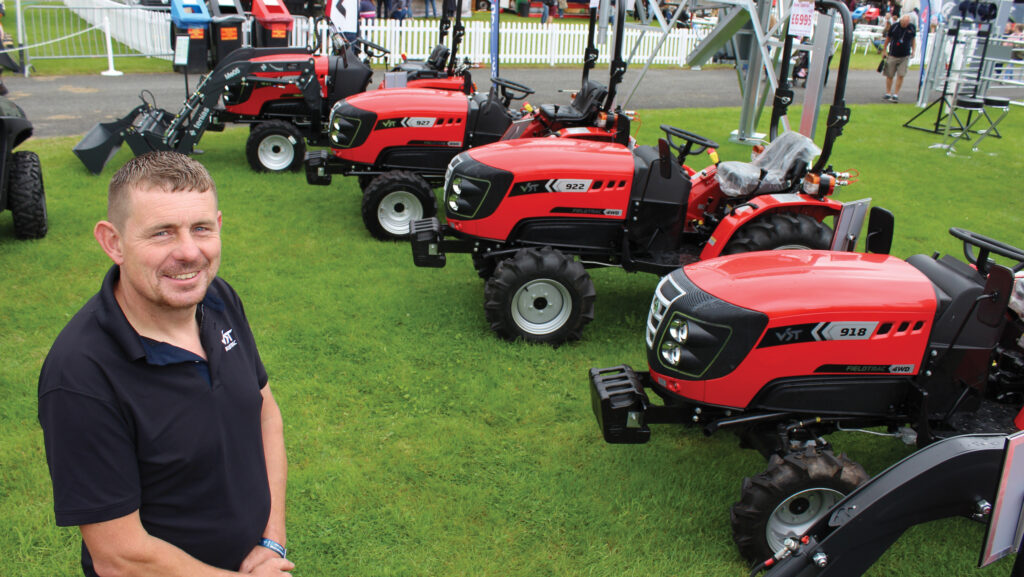 Mathew Davies of Indian Imports with the VST compact tractors