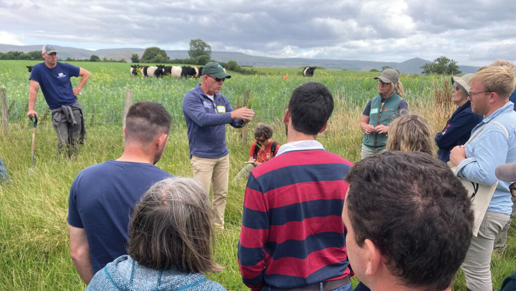 Dr Allen Willams with farmers at Carbon Calling outdoor event