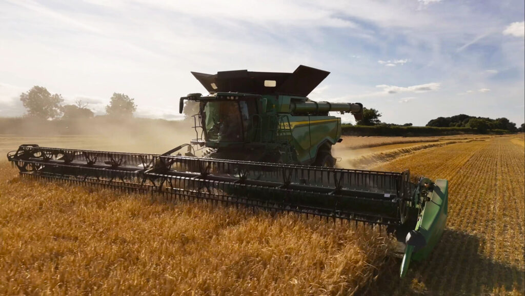 Rob Timmis harvesting barley © Dave Baker