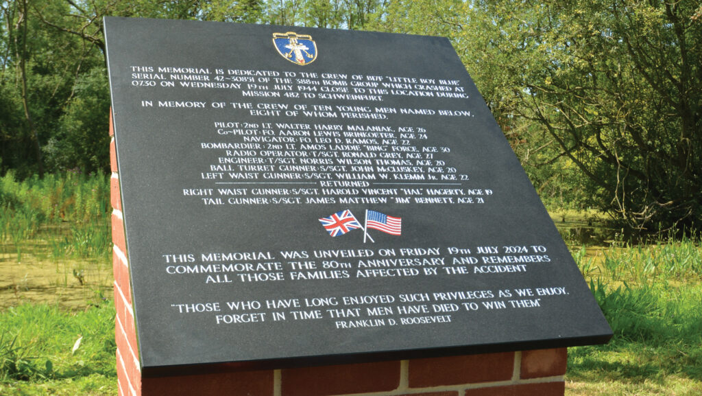 Wartime crash memorial