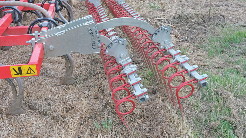 Twin rows following harrow