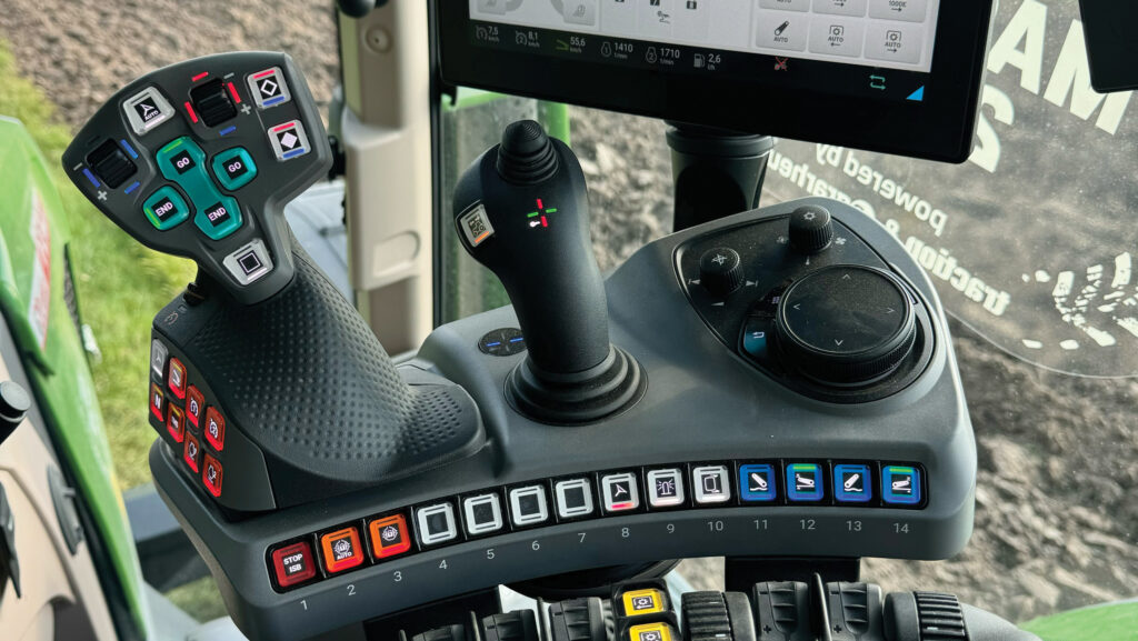 Tractor armrest and joystick