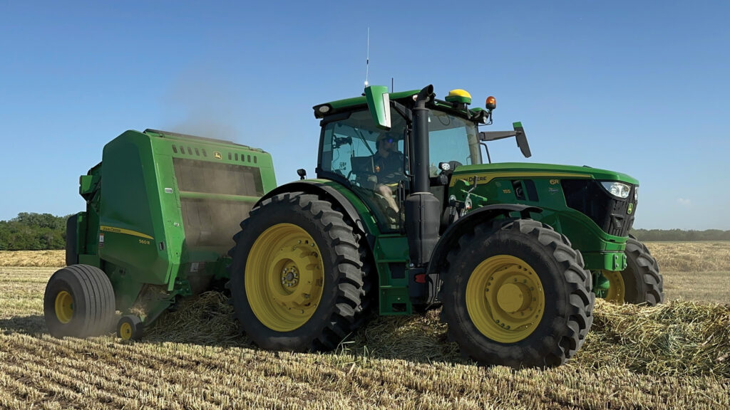 Tractor hay and alfalfa baling 