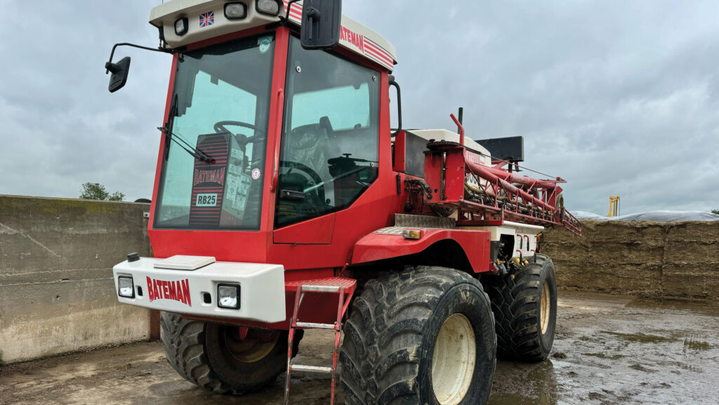 Bateman RB25 sprayer on a farm yard