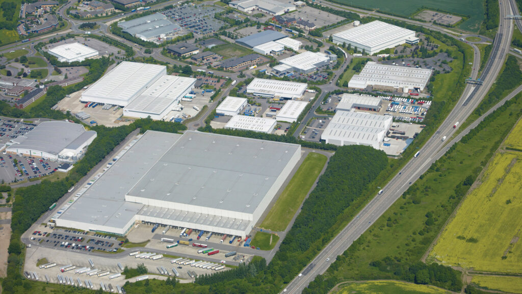 Aerial view of distribution centre