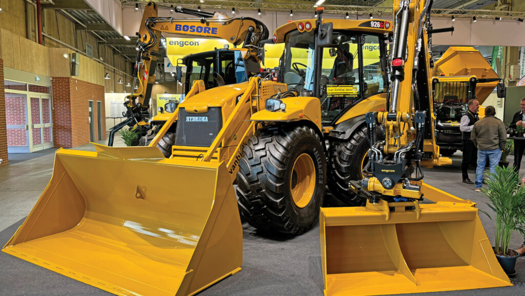 Excavator on a show floor