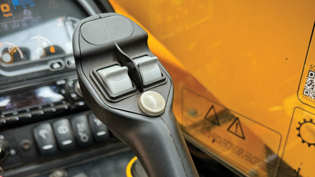 Joystick in a JCB 530-60 telehandler