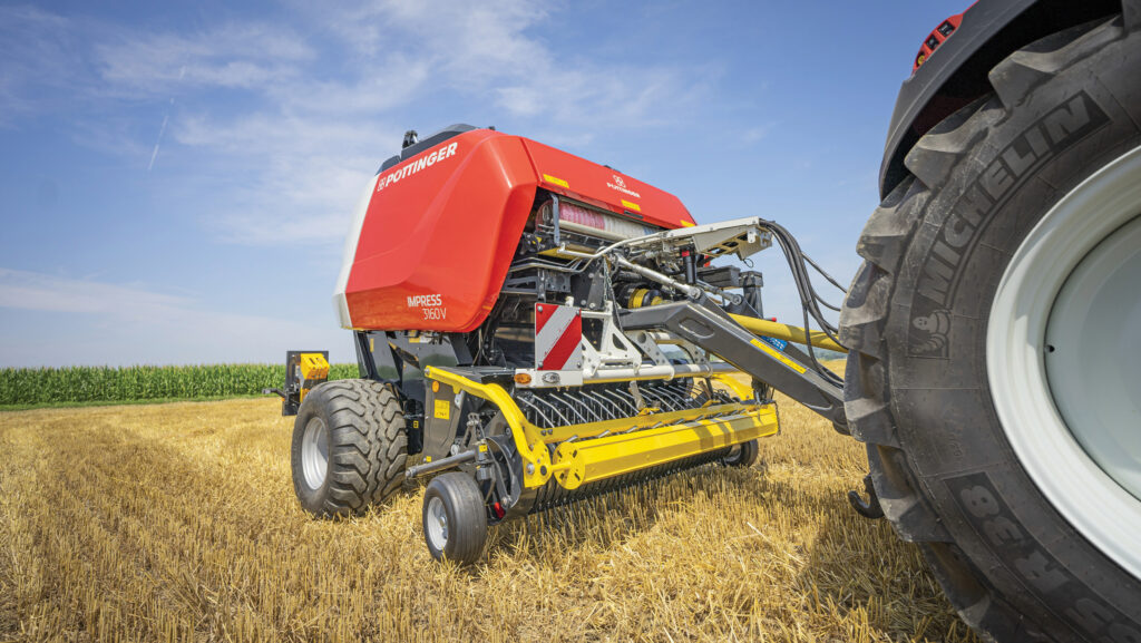 Front of baler being pulled