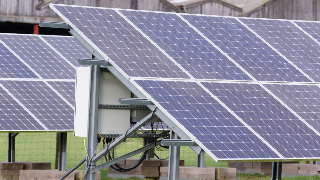 solar panels in field