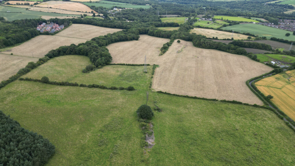 Aerial view of farmland