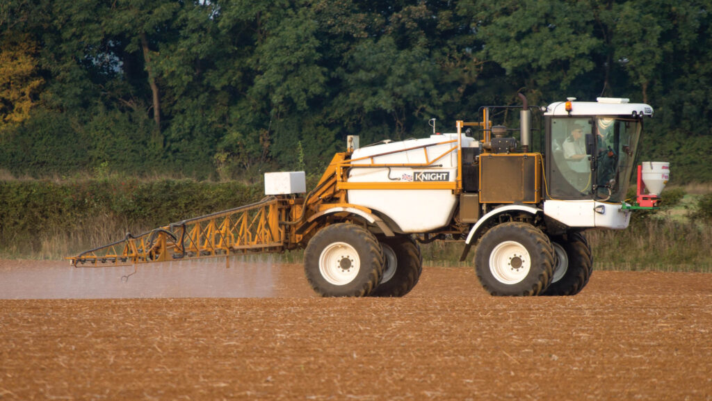 Self-propelled sprayer applying pre-emergence herbicide