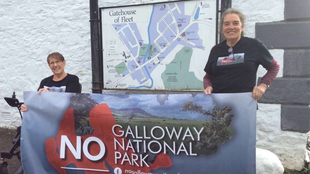 Liz Hitschmann (left) and Denise Brownlee © No Galloway National Park Campaign