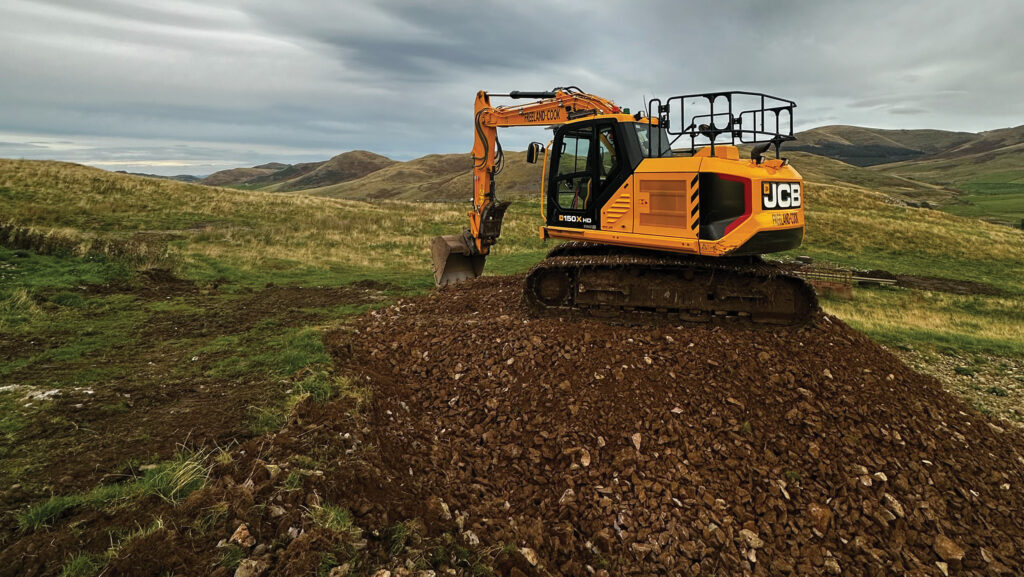 A JCB diggiing