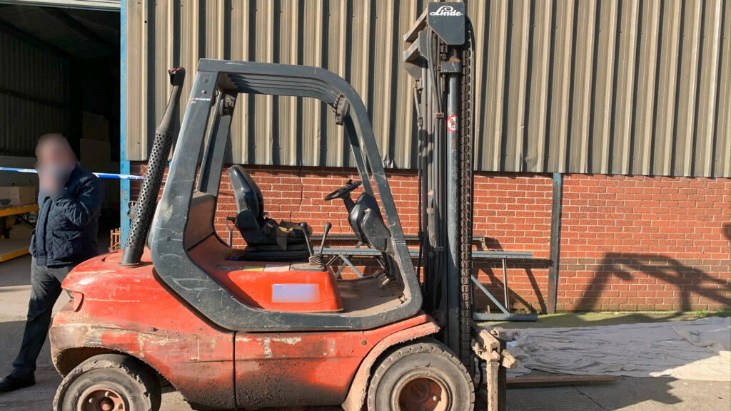 The forklift that Mr Young fell from © Health and Safety Executive