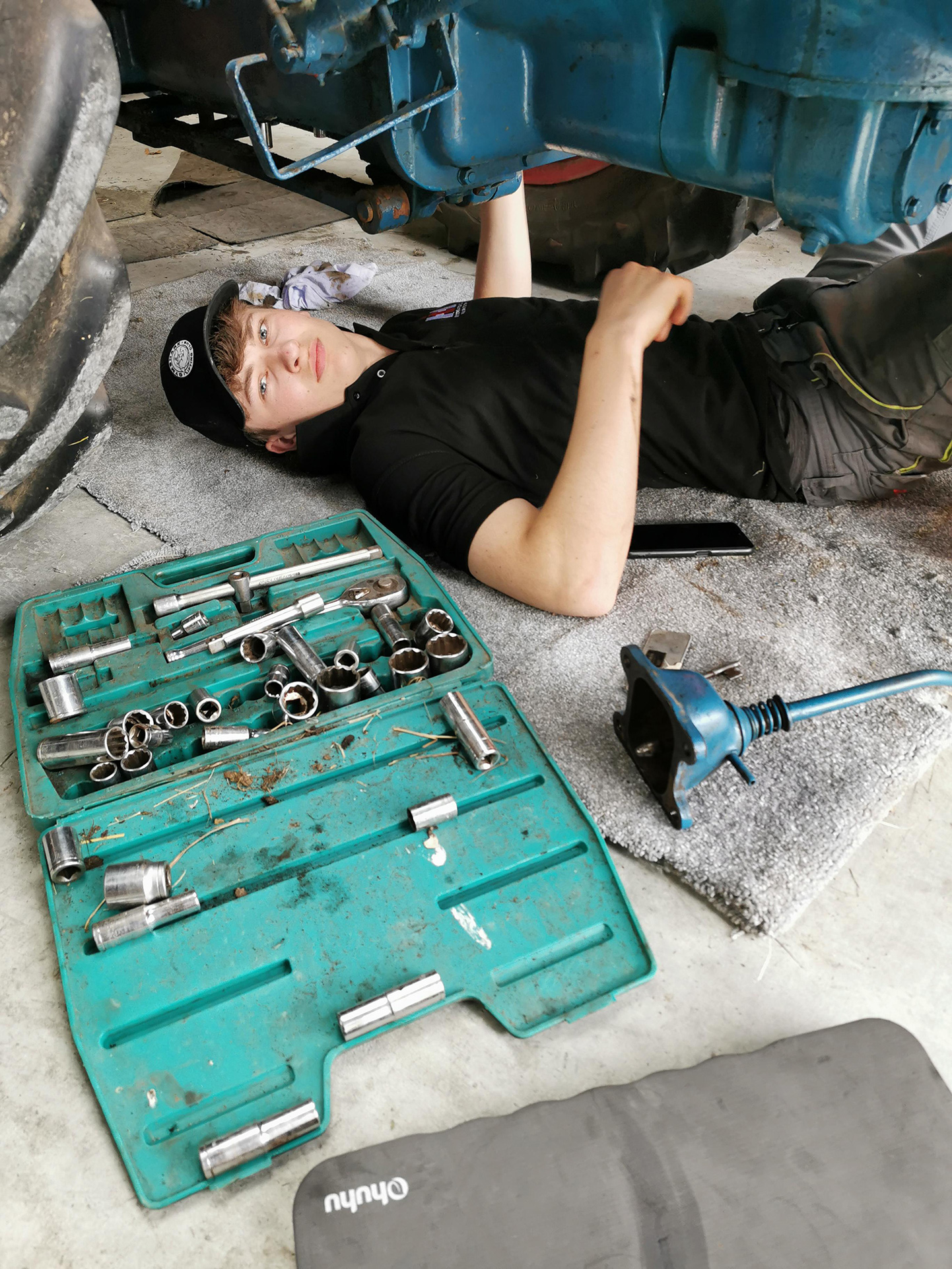 Alex Cameron at work on a Fordson