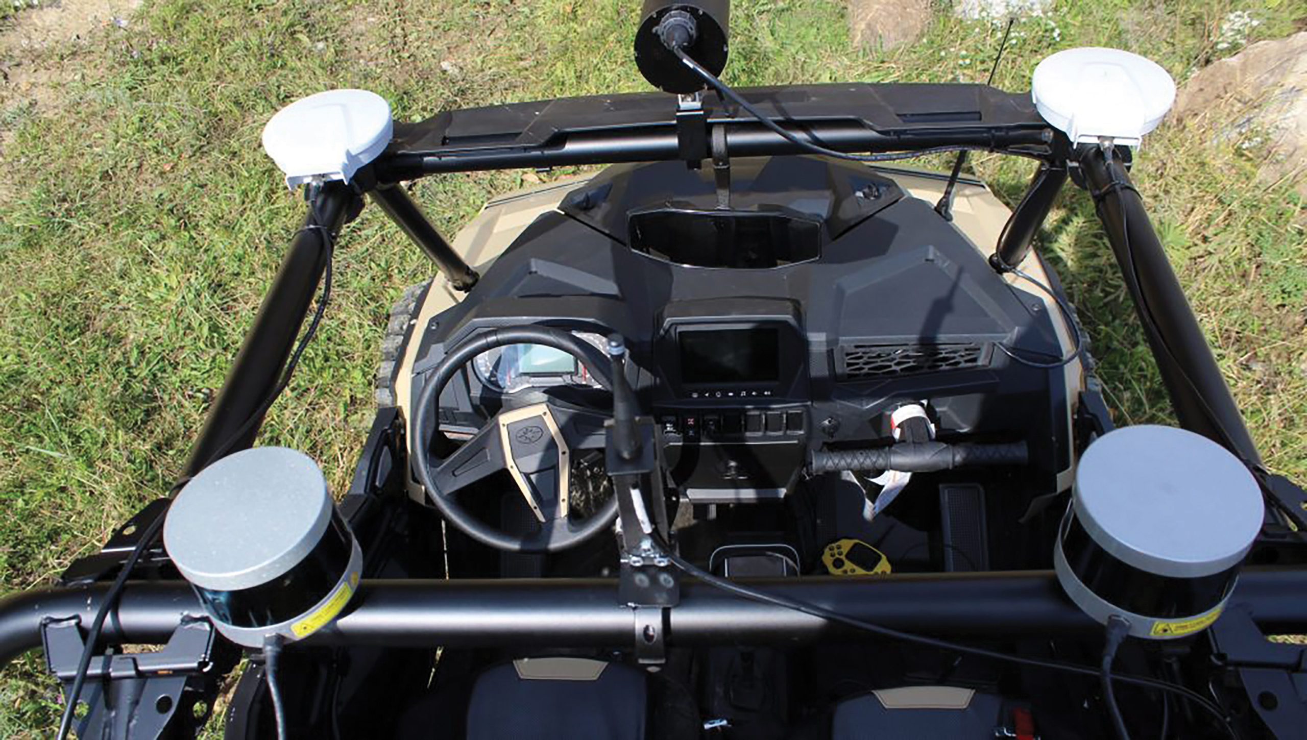 Sensors mounted on ATV roll bar