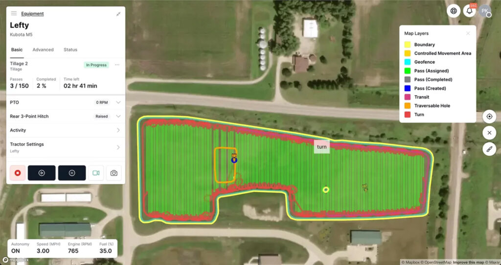 Electronic field plan with tractor route