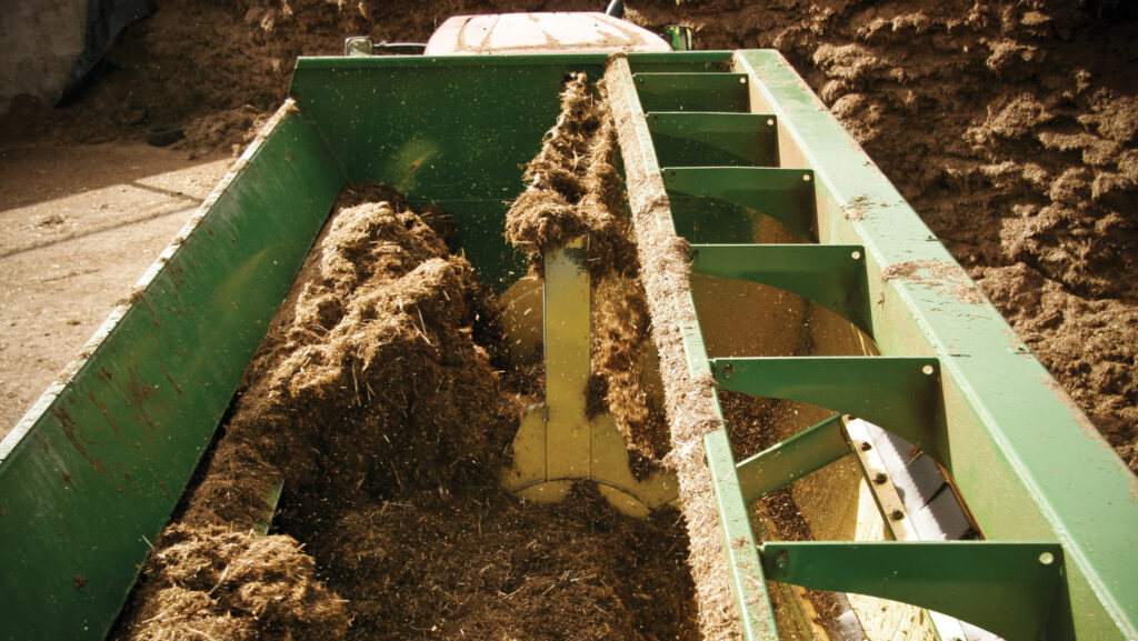 Silage being mixed