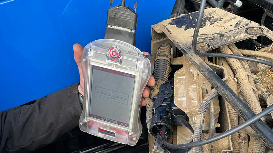 Avon Tuning's Disport remapping device plugged into the tractor