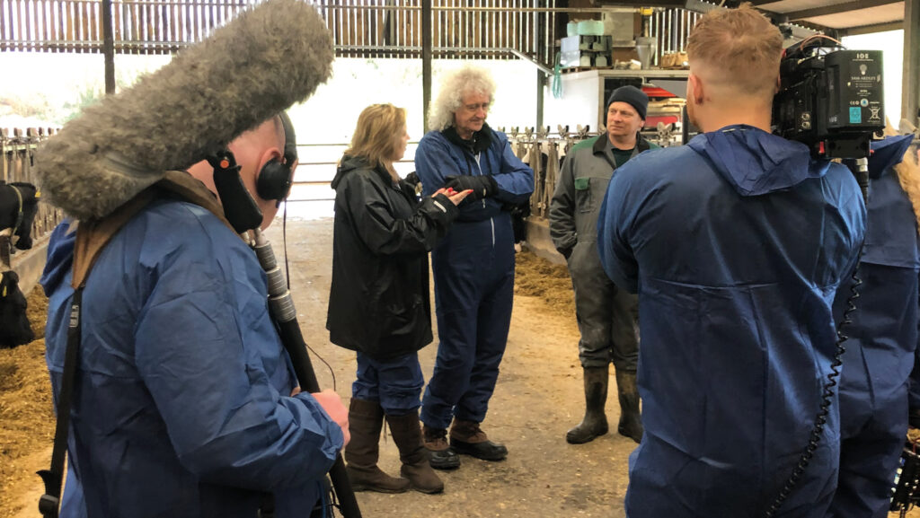 Brian May, Anne Brummer and film crew