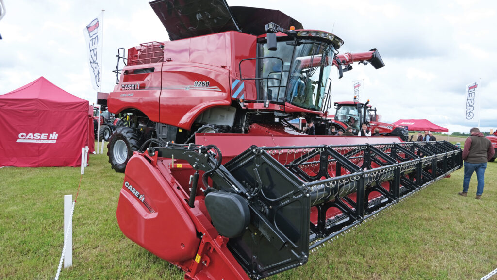 Case IH 9260 combine on display on a showground